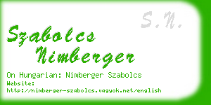 szabolcs nimberger business card